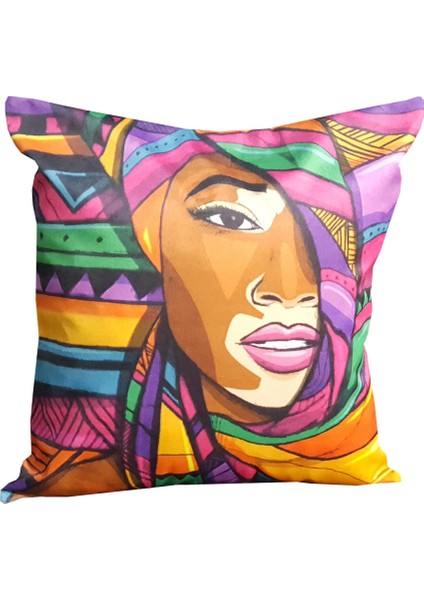 Renkli Afrikalı Kırlent Kılıfı