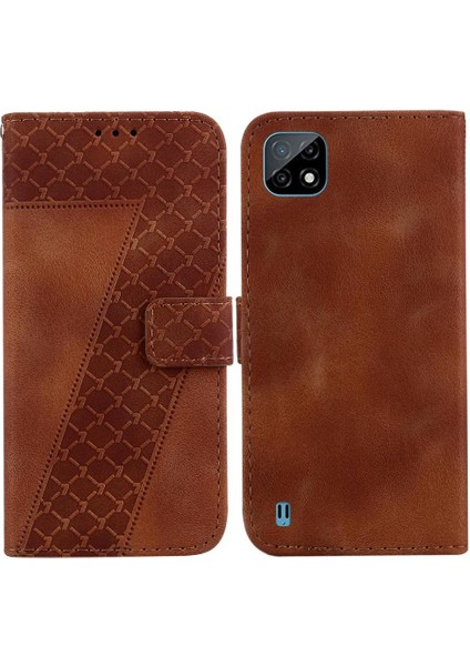 Realme C20/C11 2021 Flip Folio Kapak Için Telefon Kılıfı Kabartmalı Desen Pu (Yurt Dışından)