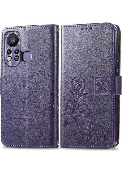 Infinix Sıcak 11S Flip Kapak Dört Yapraklı Yonca Zarif Iş Için Kılıf (Yurt Dışından)
