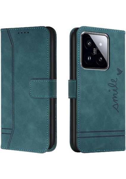 Telefon Kılıfı Için Xiaomi 14 Pro Pu Deri Manyetik Kapatma Kart Yuvaları Kapak (Yurt Dışından)