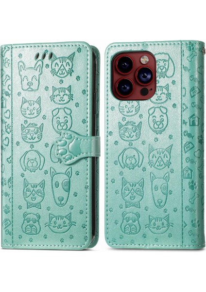 Iphone 15 Için Kılıf Pro Kapak Kapak Karikatür Hayvanlar Darbeye Kısa Kayış (Yurt Dışından)