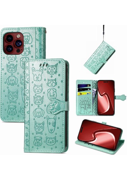 Iphone 15 Için Kılıf Pro Kapak Kapak Karikatür Hayvanlar Darbeye Kısa Kayış (Yurt Dışından) modelleri