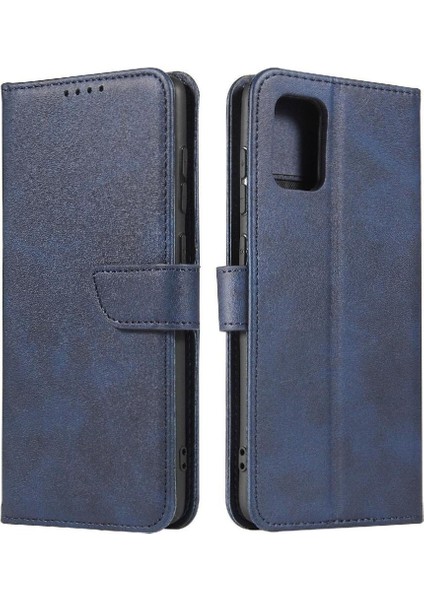 Samsung Galaxy A71 4g Manyetik Karbon Fiber Deri Folio Flip Case (Yurt Dışından)