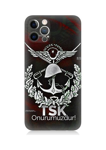 Apple iPhone 12 Pro Uyumlu Tsk Onurumuzdur Desenli Silikon Kılıf