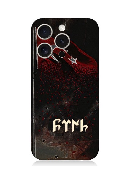 Apple iPhone 15 Pro Max Uyumlu Bayrak ve Türk Desenli Silikon Kılıf