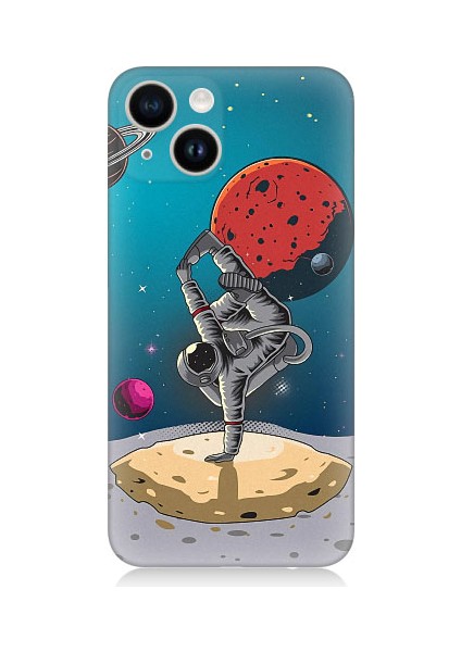 Apple iPhone 14 Plus Uyumlu Break Dans Yapan Astronot Desenli Silikon Kılıf