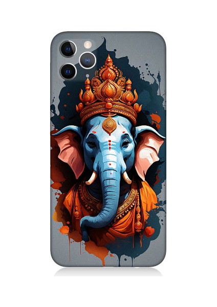 Apple iPhone 11 Pro Max Uyumlu Ganesha Ganeşa Desenli Silikon Kılıf