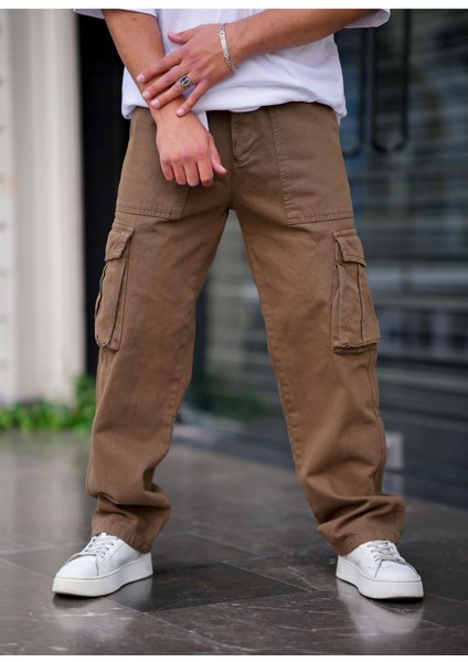 Erkek Kargo Cep Baggy Pantolon