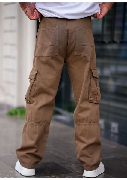 Erkek Kargo Cep Baggy Pantolon