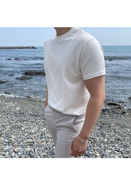 Erkek Şeritli Triko T-Shirt modelleri