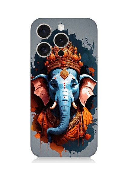 Apple iPhone 15 Pro Max Uyumlu Ganesha Ganeşa Desenli Silikon Kılıf