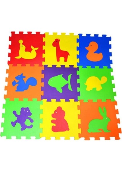 Eva Puzzle Oyun Matı Minder 7mm Hayvanlar 33X33CM 9 Adet