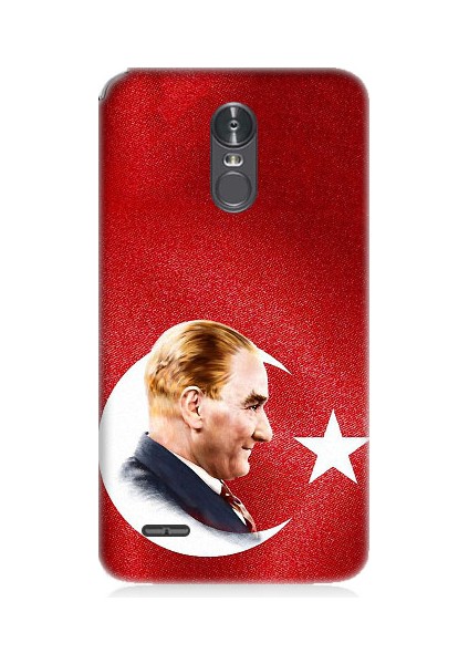 Lg Stylus 3 Uyumlu Bayrak ve Mustafa Kemal Atatürk Desenli Silikon Kılıf