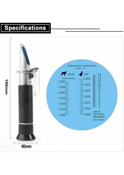 Atc Pet Üre Serum Plazma Protein Refraktometresi Evcil Hayvan Kedi Köpek Idrar Ölçümü fiyatları