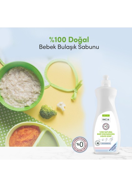 %100 Doğal Bebek Bulaşık Sabunu Bitkisel Emzik Biberon Temizleyici Vegan 500 ml X2 Adet