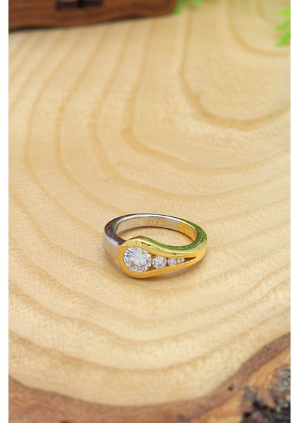 Kristal Kesim Gold Kaplama 925 Ayar Gümüş Zirkon Yüzük 201022858 fırsatları