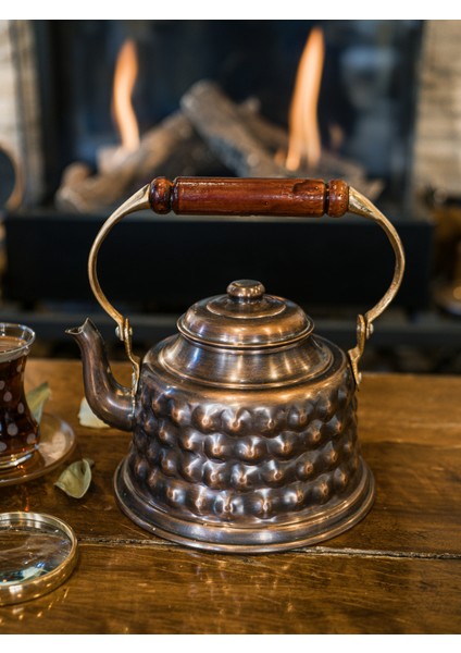Bakır Demlik Kabartmalı Maraş Model Okstili Renk