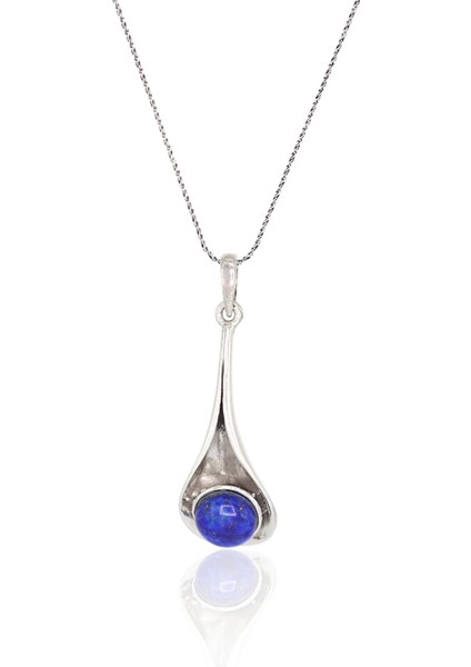 Lapis Lazuli Taşlı Kadın Gümüş Otantik Kolye 201022875