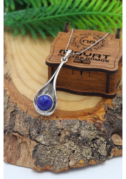 Lapis Lazuli Taşlı Kadın Gümüş Otantik Kolye 201022875