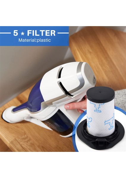 Rowenta Hava Kuvvetleri 460 Için 5 Adet Filtreler Tek Bir RH92XX ve Hava Kuvvetleri Flex 560 RH94XX Vakum Süpürge, Parçalar ZR009002 (Yurt Dışından)