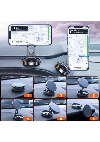 Katlanabilir Manyetik Araç Içi Telefon Tutucu Siyah