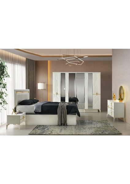 Avm 24 Bükreş Gardırop-Mdf-Aytaşı-230x58x210cm-6 Kapak-Aynalı Kapak-Ücretsiz Nakliye Ve Montaj