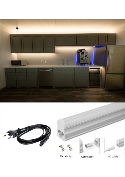 30-60-90-120 cm Anahtarlı Mutfak Tezgah Aydınlatması-Tak Çalıştır-1,5 mt Enerji Kablolu