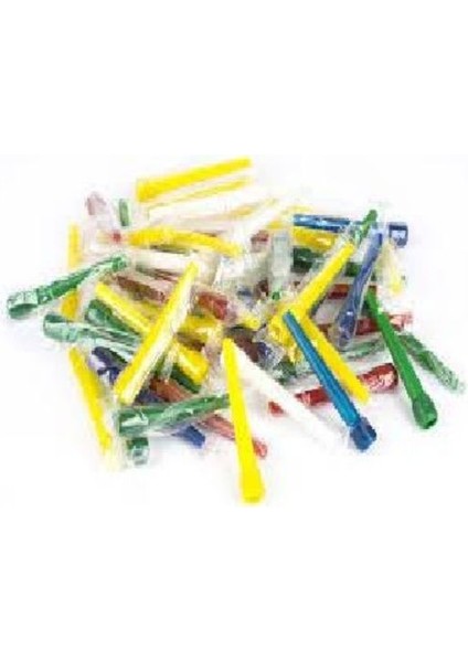 Uzun Plastik 200 Tane Renkli Sipsi (5 Paket)
