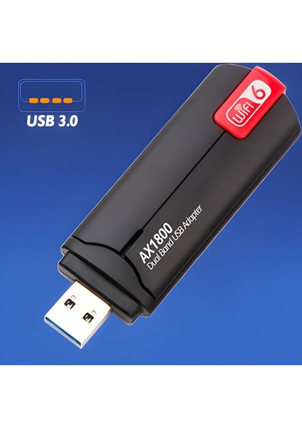 Usb3.0 Wifi 6 AX1800MBPS Çift Bant 5ghz/2.4ghz Kablosuz Adaptörü Mu-Mımo Windows 11/10/7