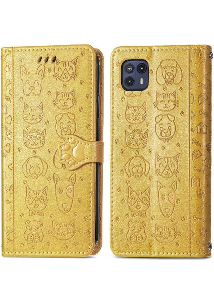 Moto G50 5g Flip Kapak Için Kılıf Darbeye Kısa Kayış Karikatür Hayvanlar (Yurt Dışından)