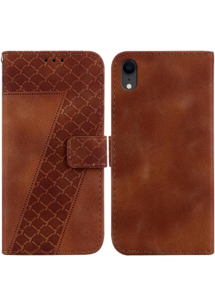 Iphone Xr Cüzdan Pu Deri Kabartmalı Desen Kart Yuvası Flip Telefon Kılıfı (Yurt Dışından)