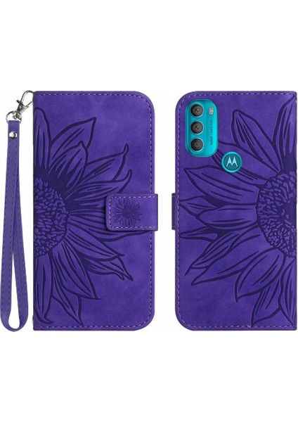 Motorola Moto G71 5g Kısa Kayış Flip Cüzdan Telefon Kılıfı Için Kılıf Kabartmalı (Yurt Dışından)