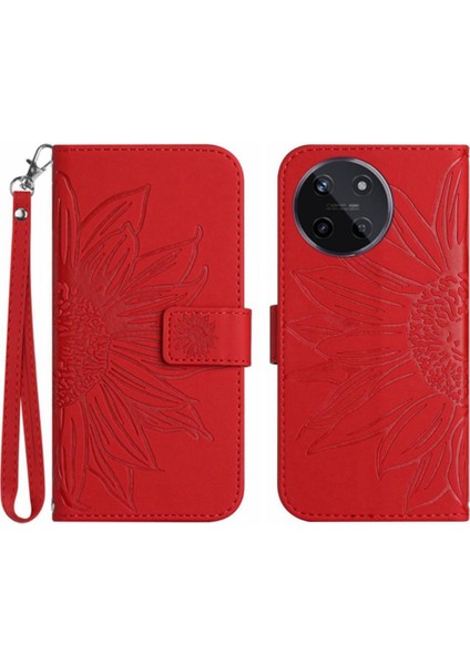 Realme 11 4g Flip Cüzdan Telefon Kılıfı Için Kılıf Kart Yuvaları ile Kısa Kayış (Yurt Dışından)