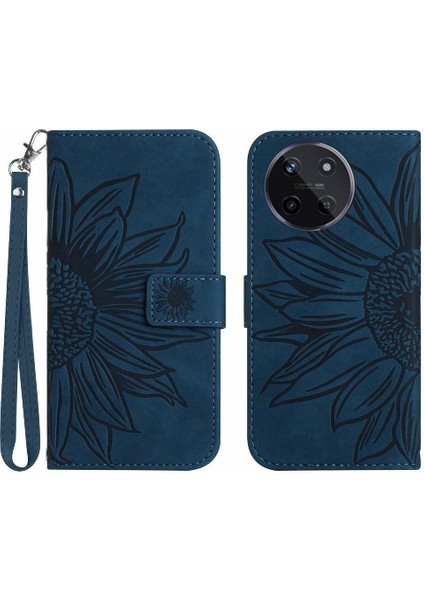 Realme 11 4g Flip Cüzdan Telefon Kılıfı Için Kılıf Kart Yuvaları ile Kısa Kayış (Yurt Dışından)