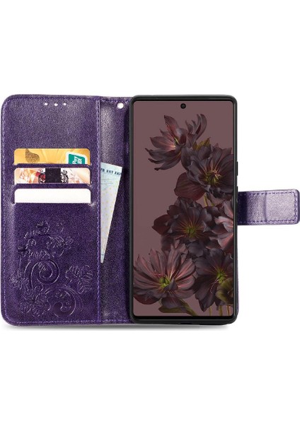 Google Piksel 7 Pro Dört Yapraklı Yonca Flip Kapak Kılıf Için Kılıf Kısa (Yurt Dışından)