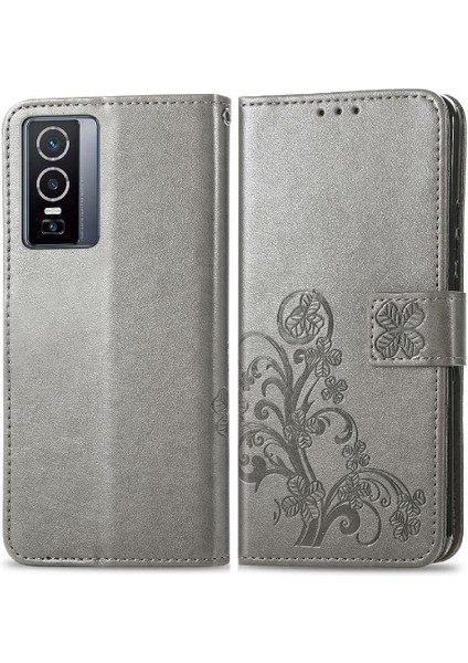 Vivo Y76 5g Zarif Iş Flip Kapak Için Kılıf Kısa Kayış Deri (Yurt Dışından)