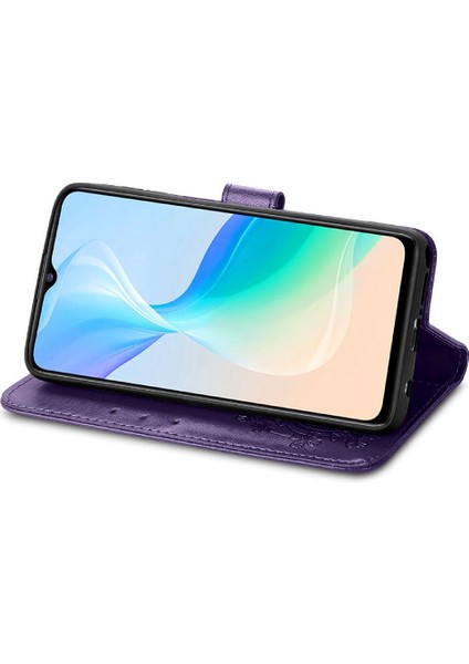 Vivo Y76 5g Zarif Iş Flip Kapak Için Kılıf Kısa Kayış Deri (Yurt Dışından) modelleri