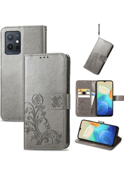 Vivo Y55 5g Için Zarif Iş Çevirme Kapağı Dört Yapraklı Yonca Kısa (Yurt Dışından) modelleri