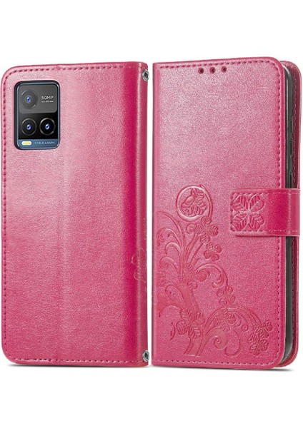 Vivo Y21S Dört Yapraklı Yonca Kısa Kayış Flip Kapak Için Kılıf Zarif Kılıf (Yurt Dışından)