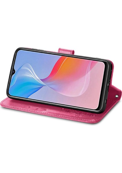 Vivo Y21S Dört Yapraklı Yonca Kısa Kayış Flip Kapak Için Kılıf Zarif Kılıf (Yurt Dışından) modelleri