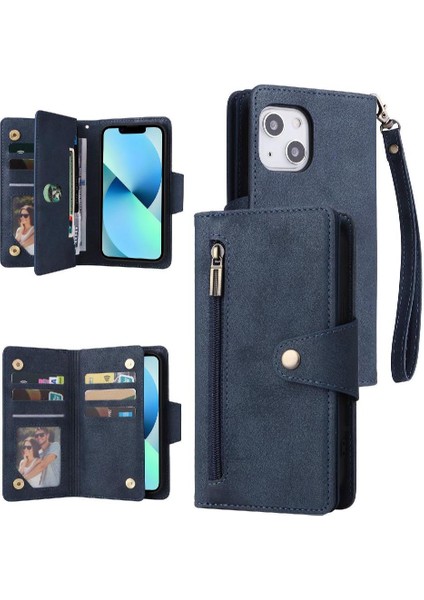 El Kayışı Fermuar Cüzdan Kapak ile iphone 13 Mini Kart Tutucu Için Kılıf (Yurt Dışından)
