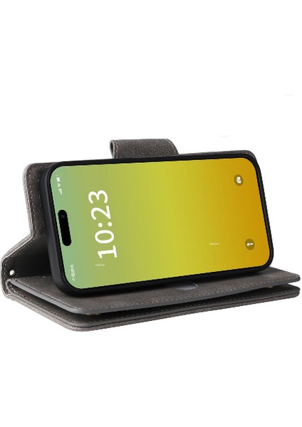 Iphone 15 Için Kılıf Fermuar Cüzdan Kapak Kart Tutucu ile El Kayışı Deri (Yurt Dışından) indirimleri