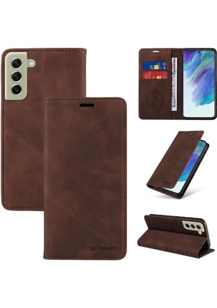 Samsung Galaxy S21 Fe 5g Manyetik Pu Deri Folio Cüzdan (Yurt Dışından)
