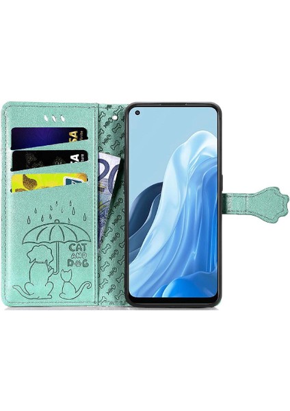 Oppo Case 7 5g Flip Kapak Için Kılıf Karikatür Hayvanlar Darbeye Kısa Kayış (Yurt Dışından)