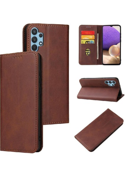 Samsung Galaxy A32 5g Için Kılıf Deri Folio Flip Case Tam Koruma (Yurt Dışından)