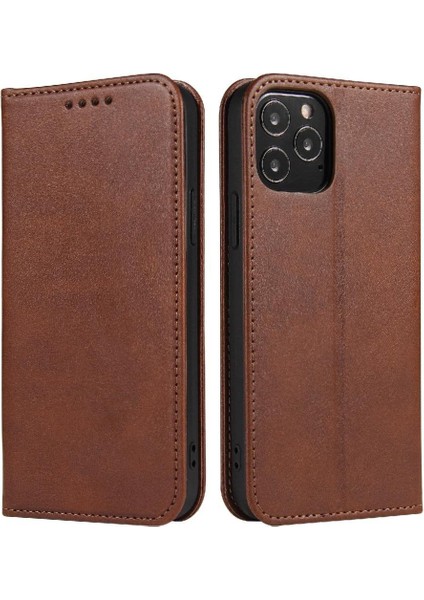 Iphone 15 Için Kılıf Kart Ekleme Deri Folio Flip Case Manyetik Karbon (Yurt Dışından)