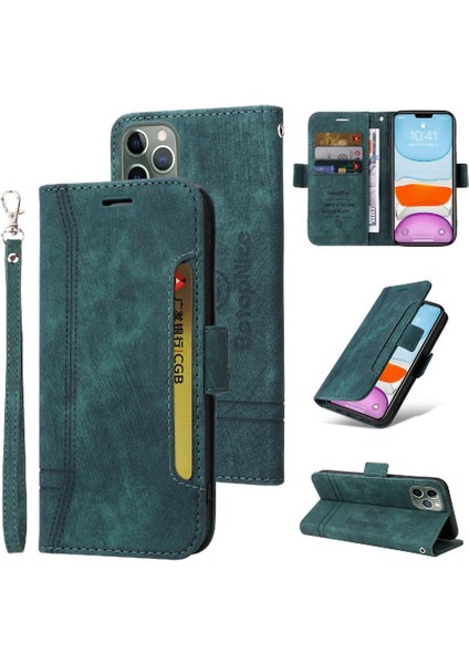 Iphone 11 Için Kılıf Pro Kart Yuvaları Cüzdan Kapak Çevirin Tpu Deri Manyetik (Yurt Dışından)