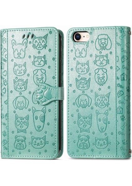 Iphone 8 / 7 / 6 Flip Kapak Kısa Kayış Deri Kılıf Karikatür (Yurt Dışından)