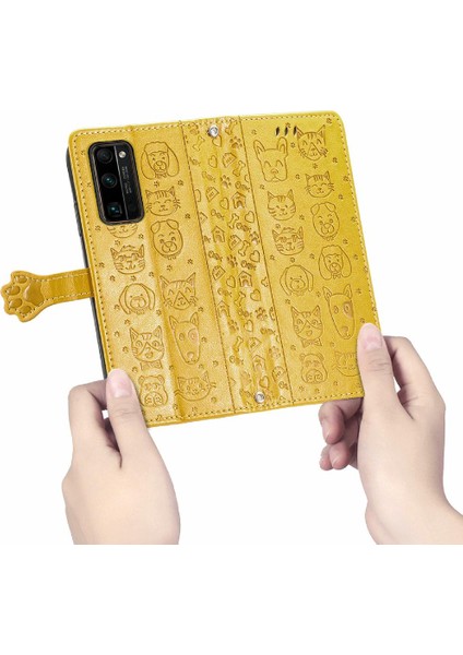 Huawei Onur 30 Pro Karikatür Hayvanlar Için Kılıf Kapak Çevirin Deri Kılıf Kısa (Yurt Dışından) indirimleri