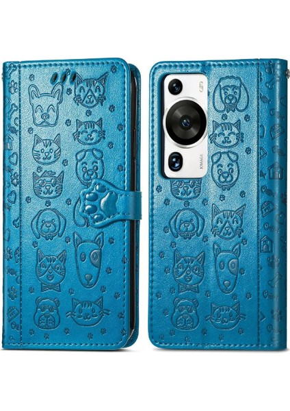 Huawei P60 Pro Karikatür Hayvanlar Için Kılıf Kısa Kayış Darbeye Kapak Çevirin (Yurt Dışından)